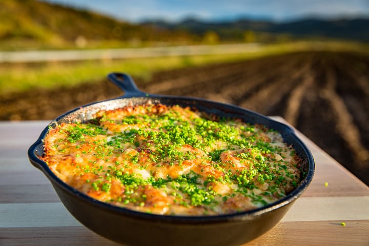 The best Cast-Iron Potato Gratin in the field it came from and topped with finely chopped chives